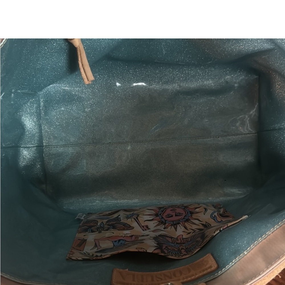Consuela Multicolor Tote Bag with Tan Handles - Picture 4 of 8